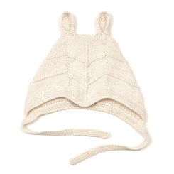 Huttelihut Mini rabbit bonnet hue w/ears - Off-white